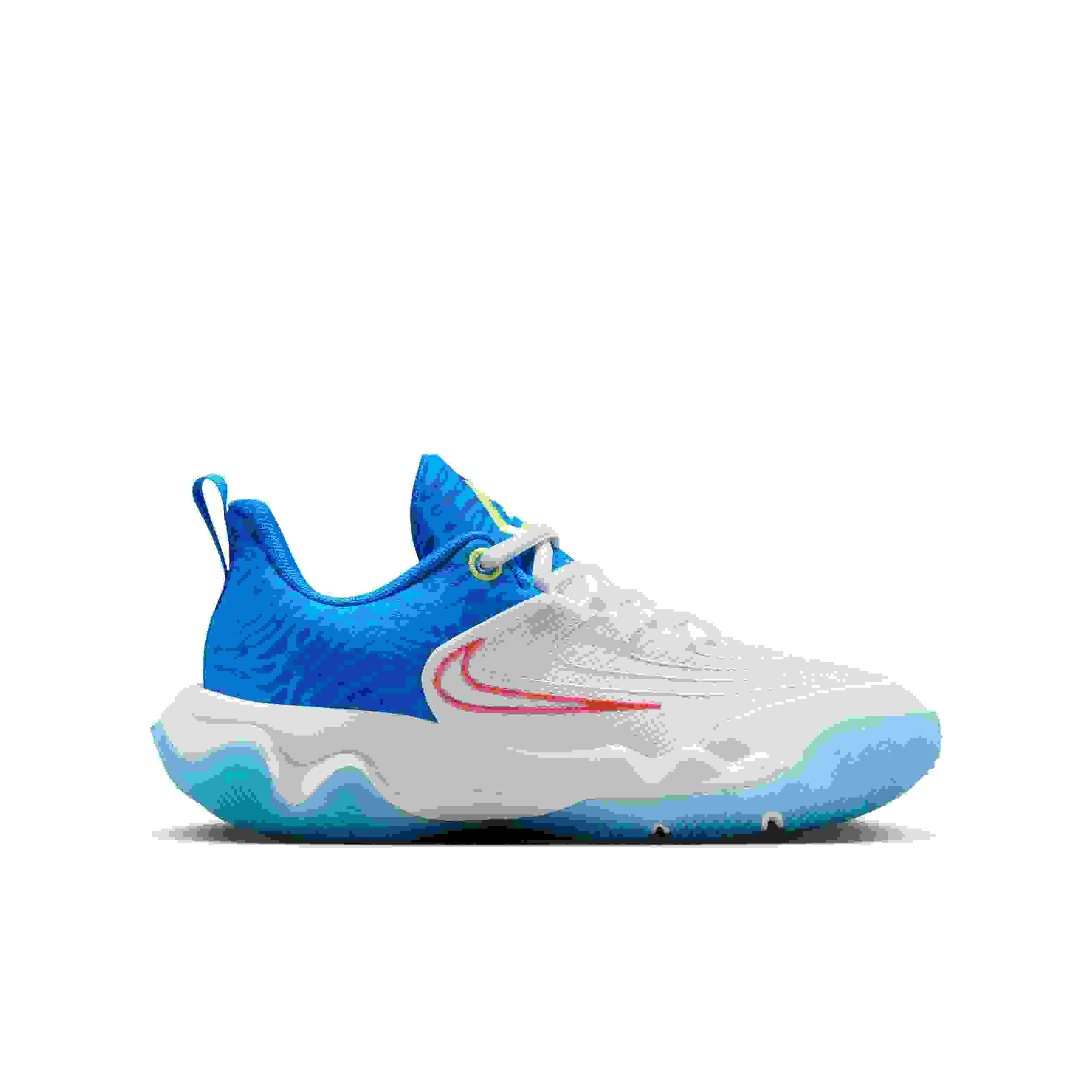 Nike Giannis Immortality 4 Grade School Boys' "White/Blue/Royal/Lt Lemon Twist" Basketball Shoe